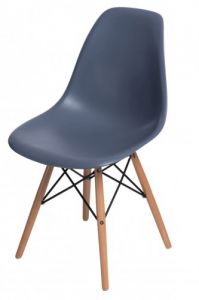 Krzesło P016W PP dark grey, drewniane nogi