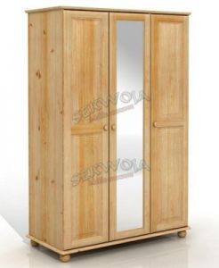 Szafa sosnowa Nova 3D z lustrem na kulach