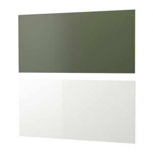 LYSEKIL Panel ścienny, 2str biały, zielono-szary