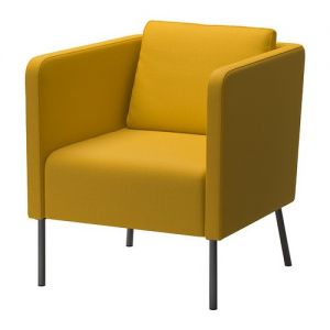 Ekero fotel do salonu pokrycie żółte