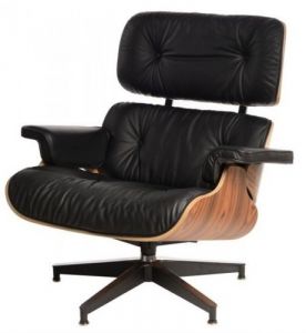 Fotel Vip z podnóżkiem czarny/rosewood/standard base