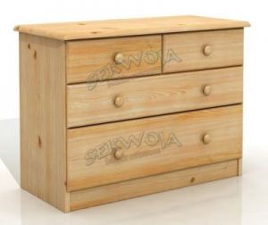 Komoda z litego drewna Emil 2+2XL