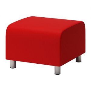 IKEA KLIPPAN Pokrycie na puf, Vissle czerwono-pomarańczowy