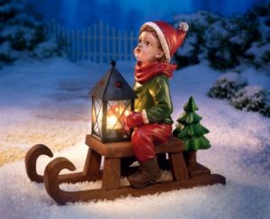 DUŻA FIGURKA chłopiec z latarenką LAMPION (1)
