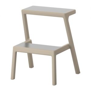 MASTERBY Taboret ze schodkiem, bezowy