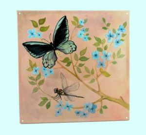 Obrazek metalowy 3D MOTYL RÓŻ 2