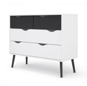 Komoda Oslo 4S biało-czarna
