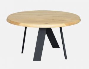 Designerski stolik z litym blatem drewnianym Walk 80cr