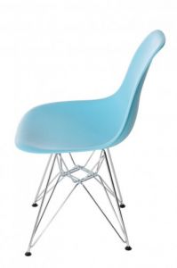 Krzesło P016 PP ocean blue, chromowane nogi